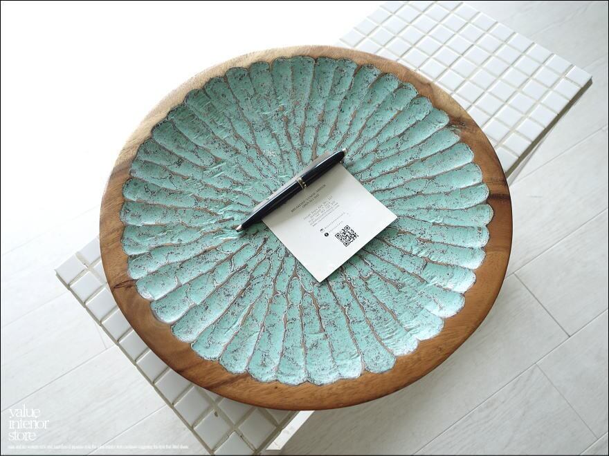 モンキーポッド総無垢材 デコレーショントレイF1 小物入れ 飾り皿 木製 菓子器 手作り エスニック ハンドメイド 総無垢 一点物 直径39.5cm