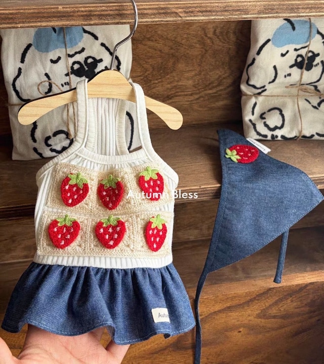 【取寄商品】(Autumn bless)いちご柄petwear