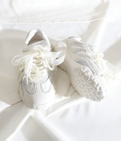 編み込みレースアップシューズ