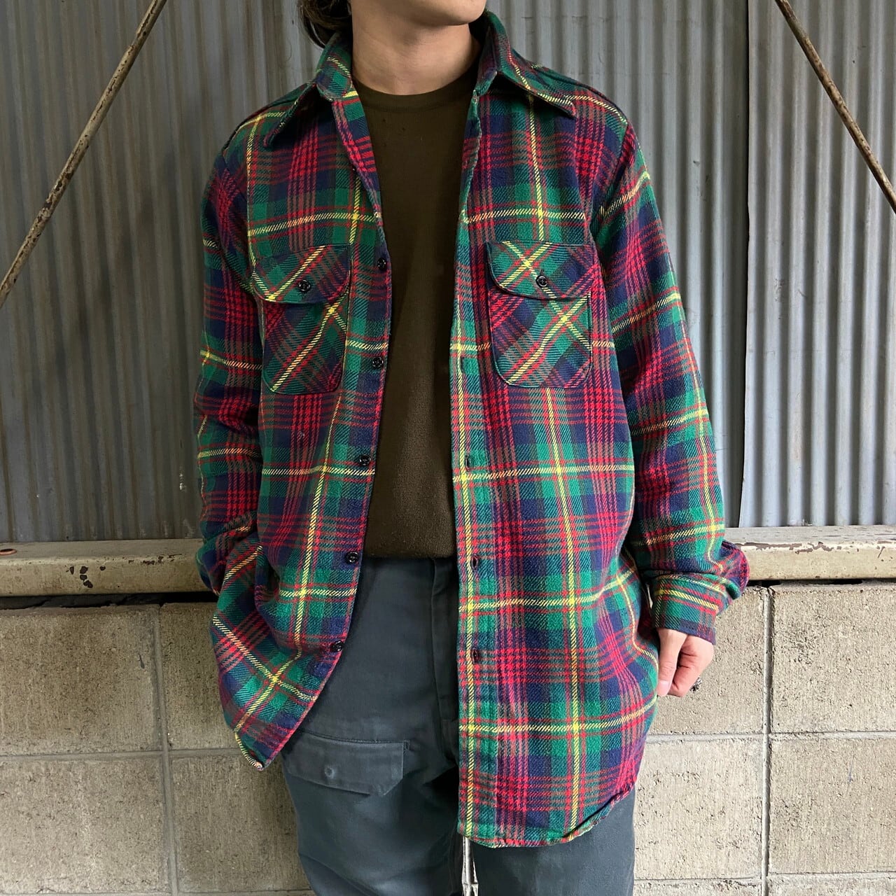 60〜70年代 FIVE BROTHER ファイブブラザー チェック柄 長袖 ヘビー 