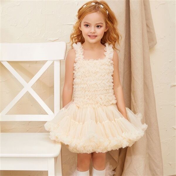 【outlet】【80cm】【6アイボリー】ボリュームチュチュワンピース