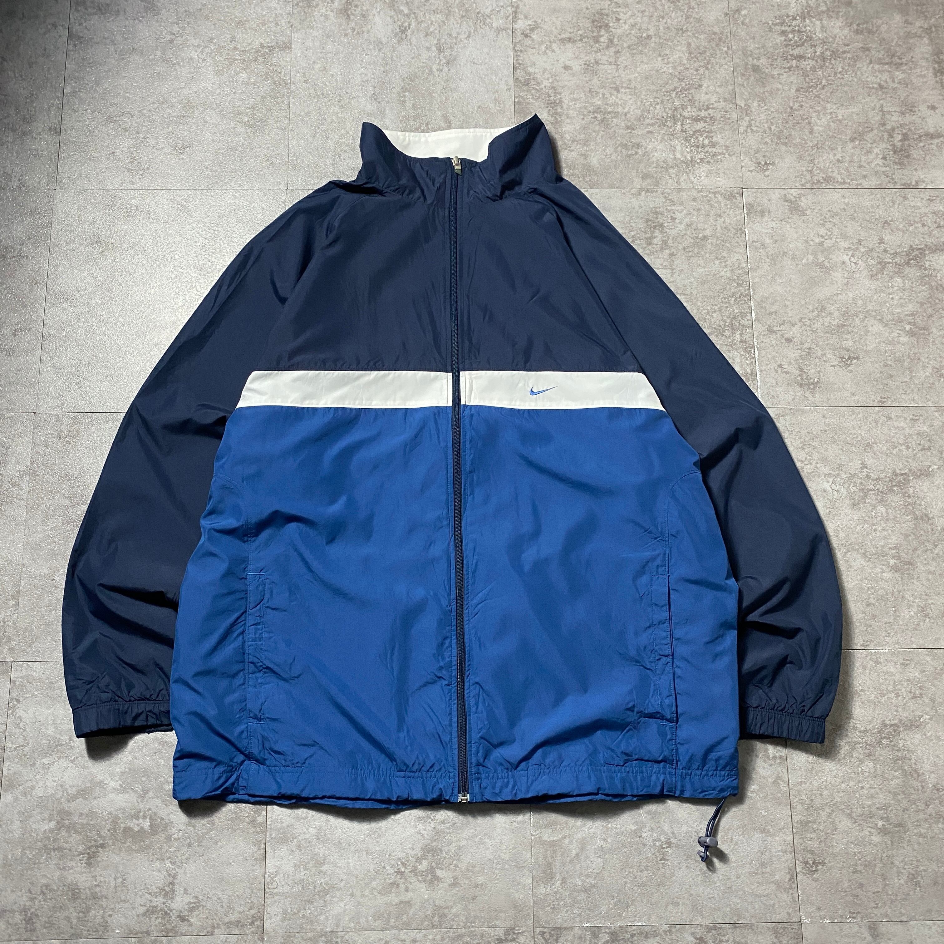 NIKE ナイキ　ナイロン　トラックジャケット　プルオーバー　XLサイズ　刺繍 Size:XXL】00's NIKE ナイキ スウォッシュ 刺繍ワンポイント バック