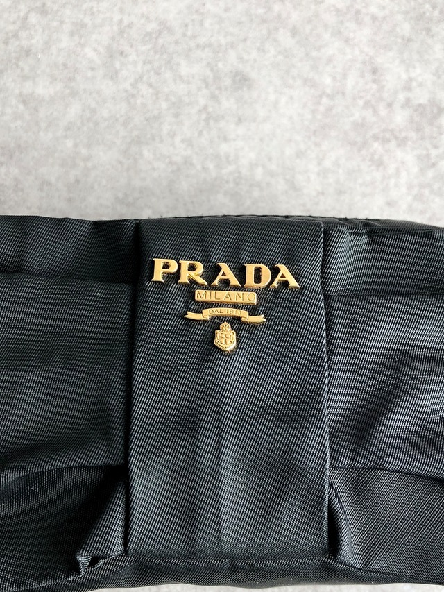 PRADA プラダ ハンドバッグ ブラック ロゴ リボン ナイロン ミニバッグ vintage ヴィンテージ オールド rsvcgb