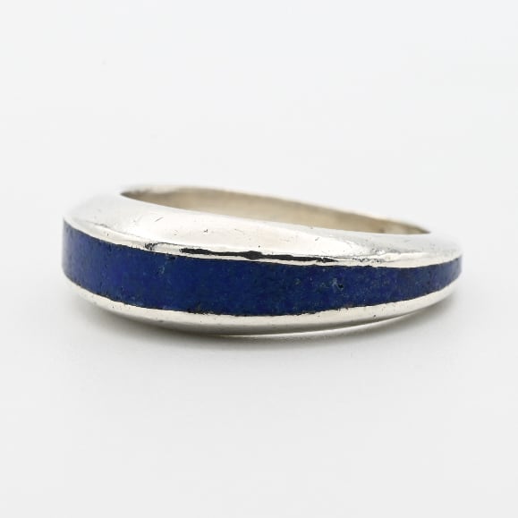 Lapis Lazuli Inlay Streamlined Design Ring #16.0 / Denmark
