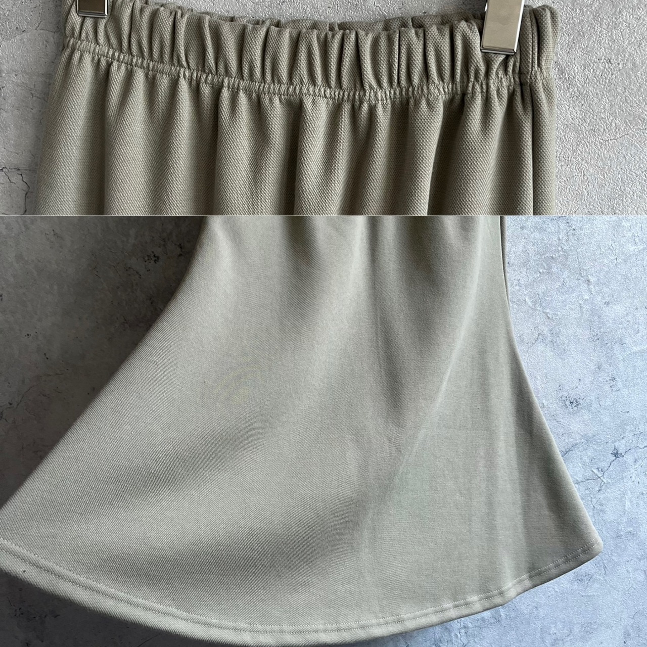 unbalance hem design SET UP／khaki