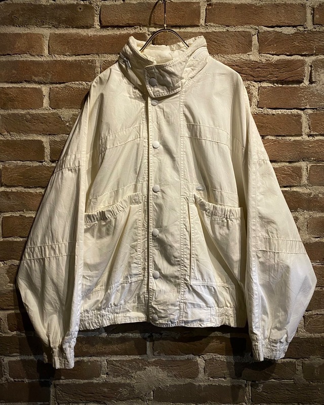 【Caka act3】White Color Hood Gimmick Loose Cotton Blouson Jacket