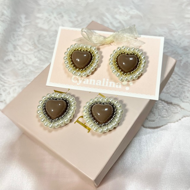 Beaded embroidery heart