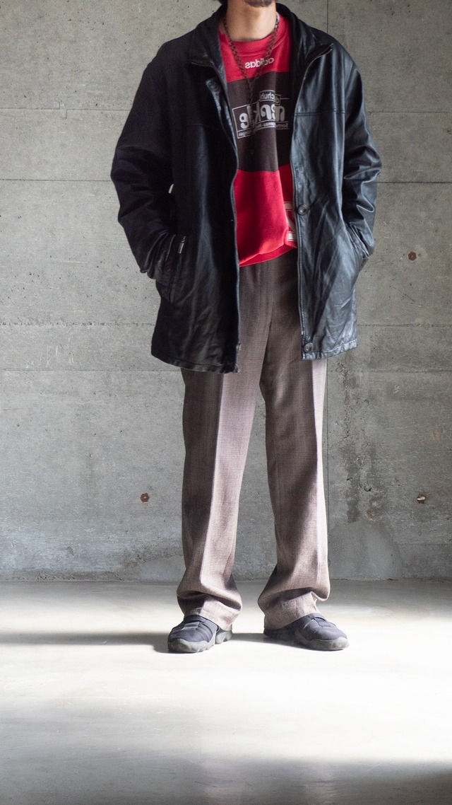 "LIVELO ATTITUDE" 1990s Leather zip jacket