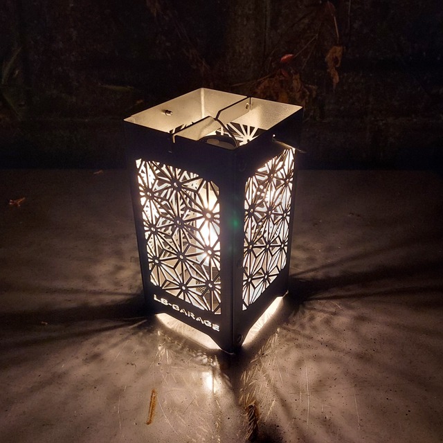 LEDランプシェード麻の葉紋様