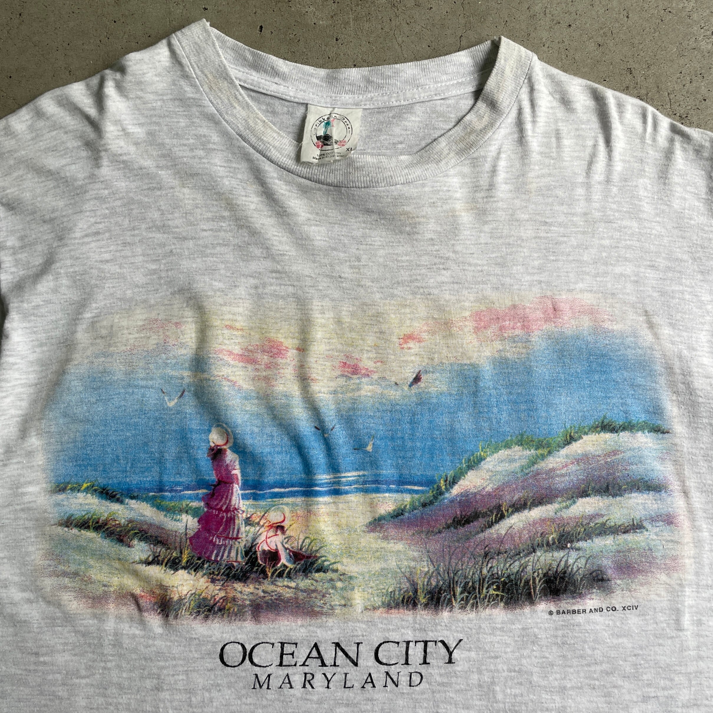 90年代 ocean city maryland アートプリント Tシャツ メンズXL 古着
