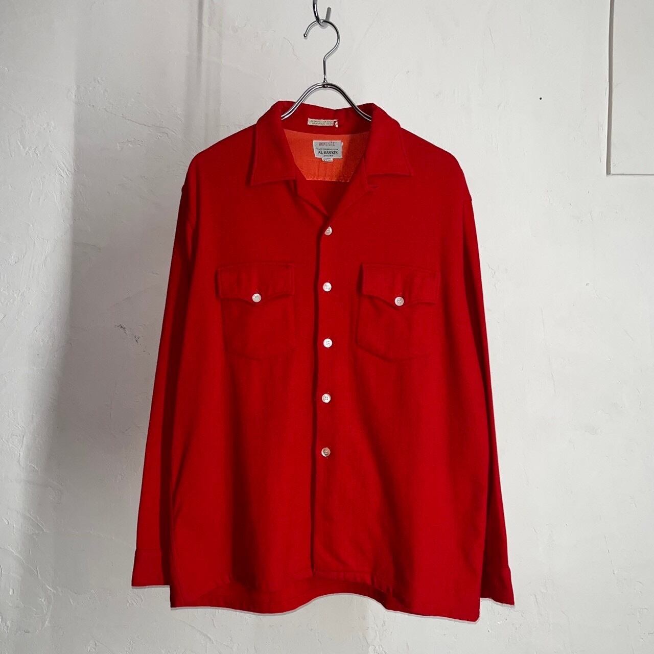 60s DONEGAL Wool×Nylon Open Collar Shirt