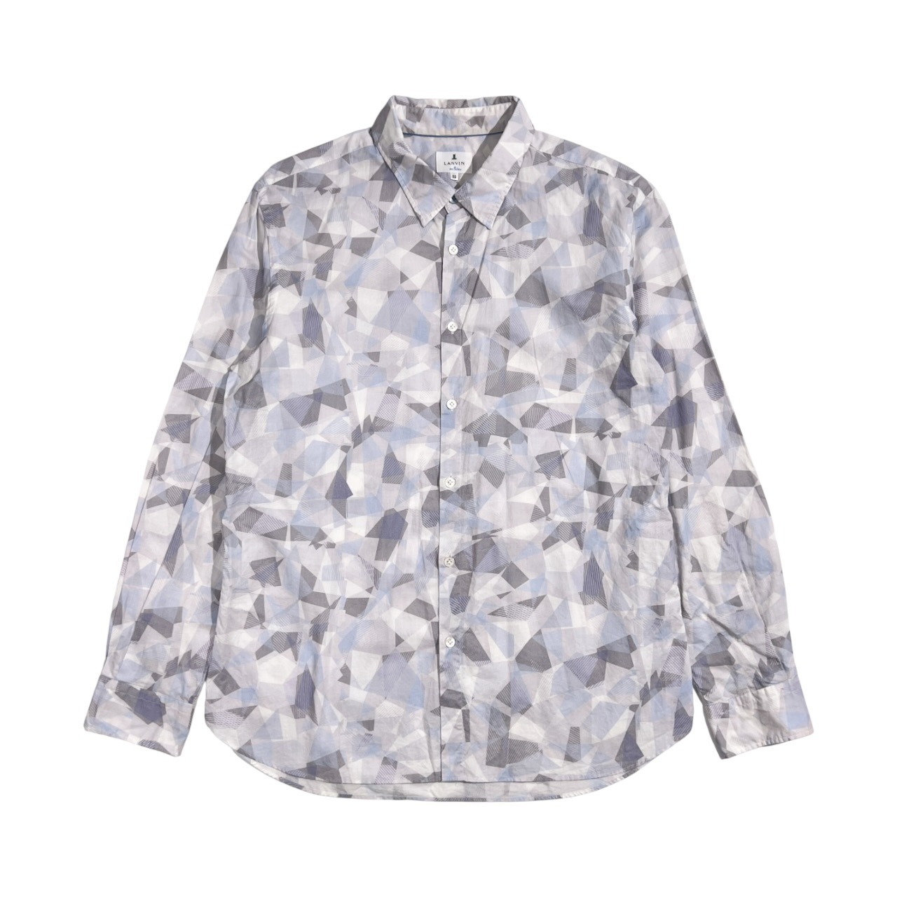 LANVIN en Bleu ランバンオンブルー 総柄 ジオメトリック 長袖シャツ 52/メンズ