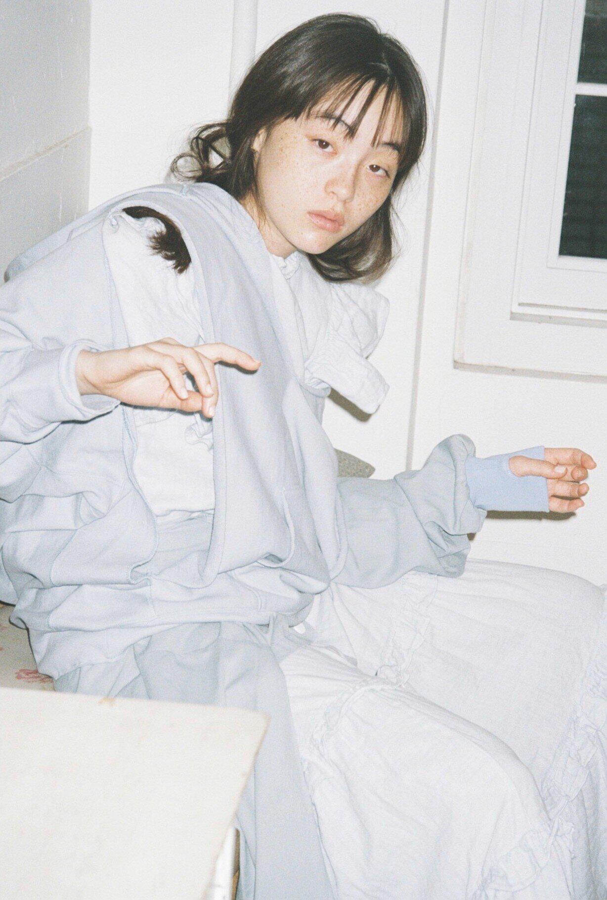 papier オンライン完売 gauze dress/sax｜ロングワンピース 