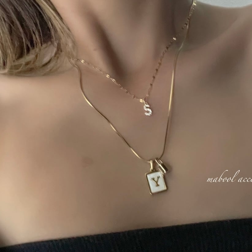 NC】316Lzirconia stone pedal chain necklace | mabool