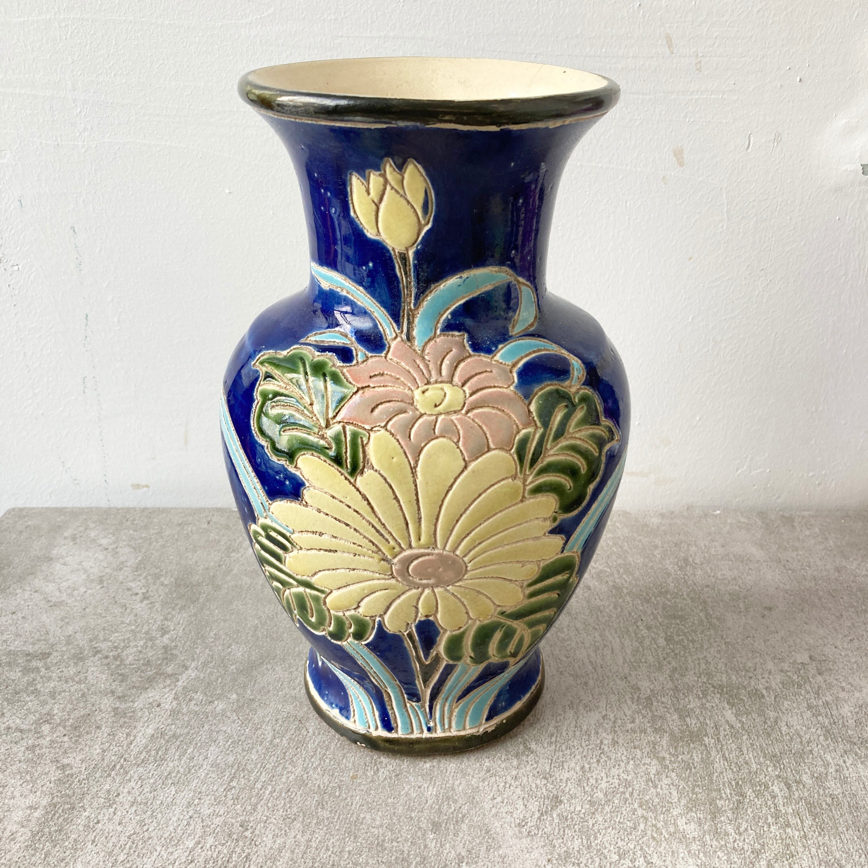 超希少・民藝☆ベトナム ビエンホア陶器／ヴィンテージ／フラワーベース／花瓶 超希少・民藝☆ベトナム ビエンホア陶器／ヴィンテージ／フラワー