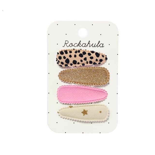 H2463L-Leopard Fabric Clip Set-LEOPARD
