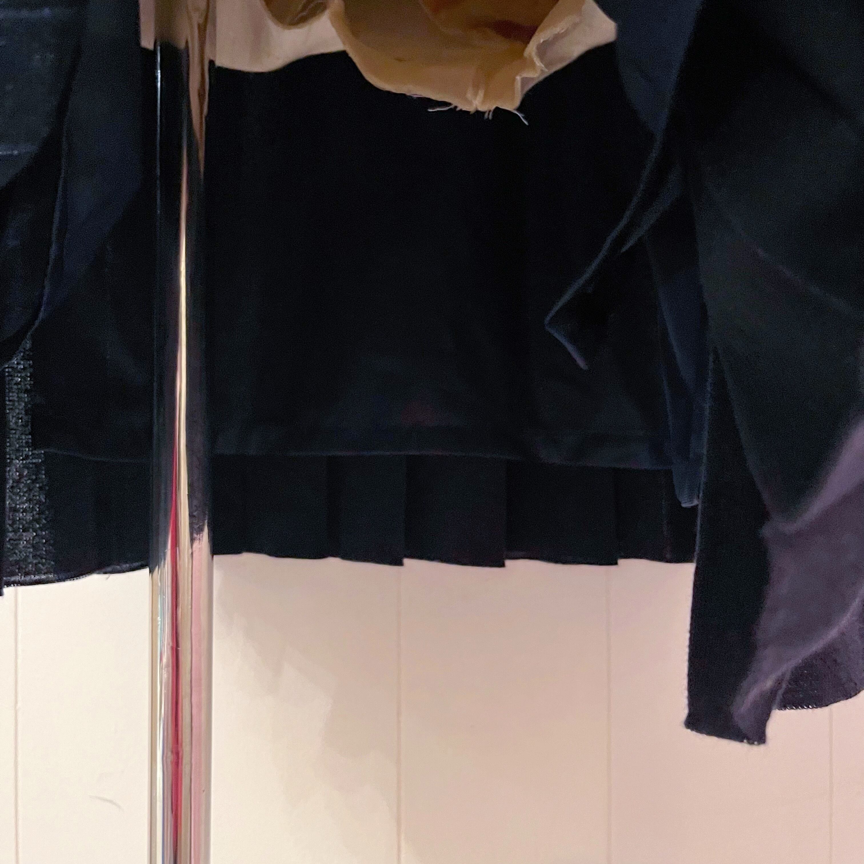 navy knit pleats mini skirt