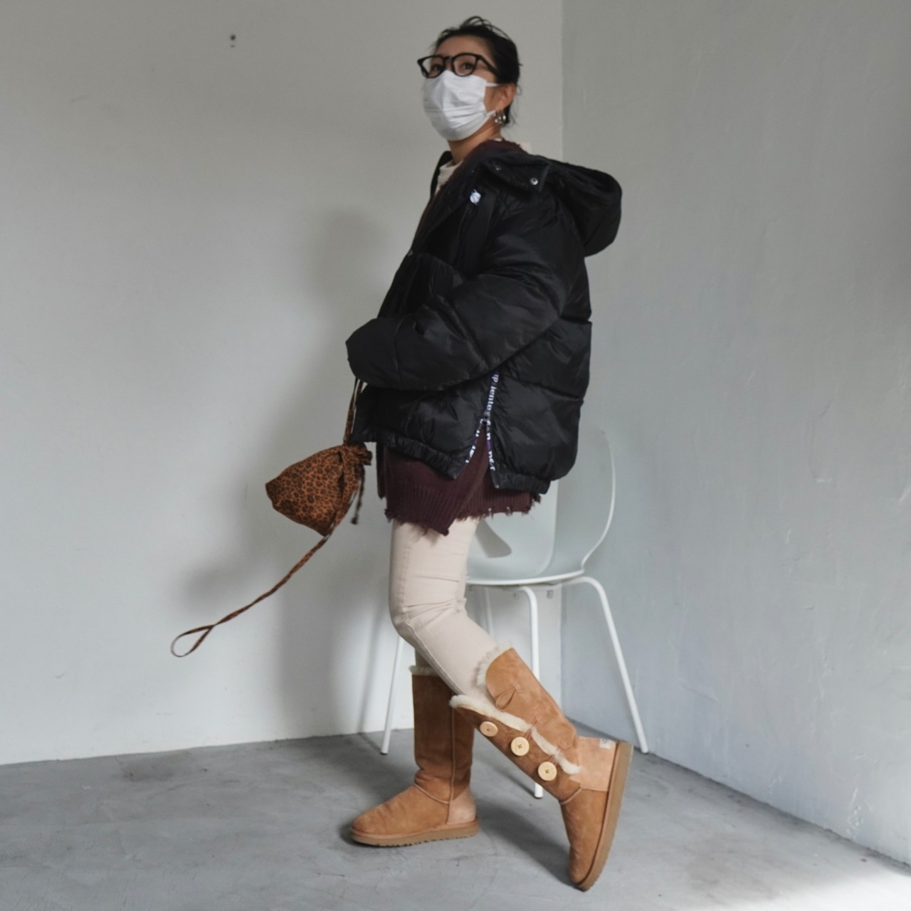 軽量 VintagedesignストレッチサイドスリットエコダウンCT／Black