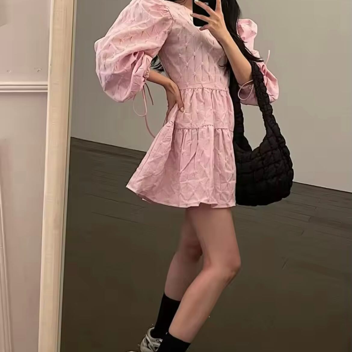 パワーショルダーミニワンピース