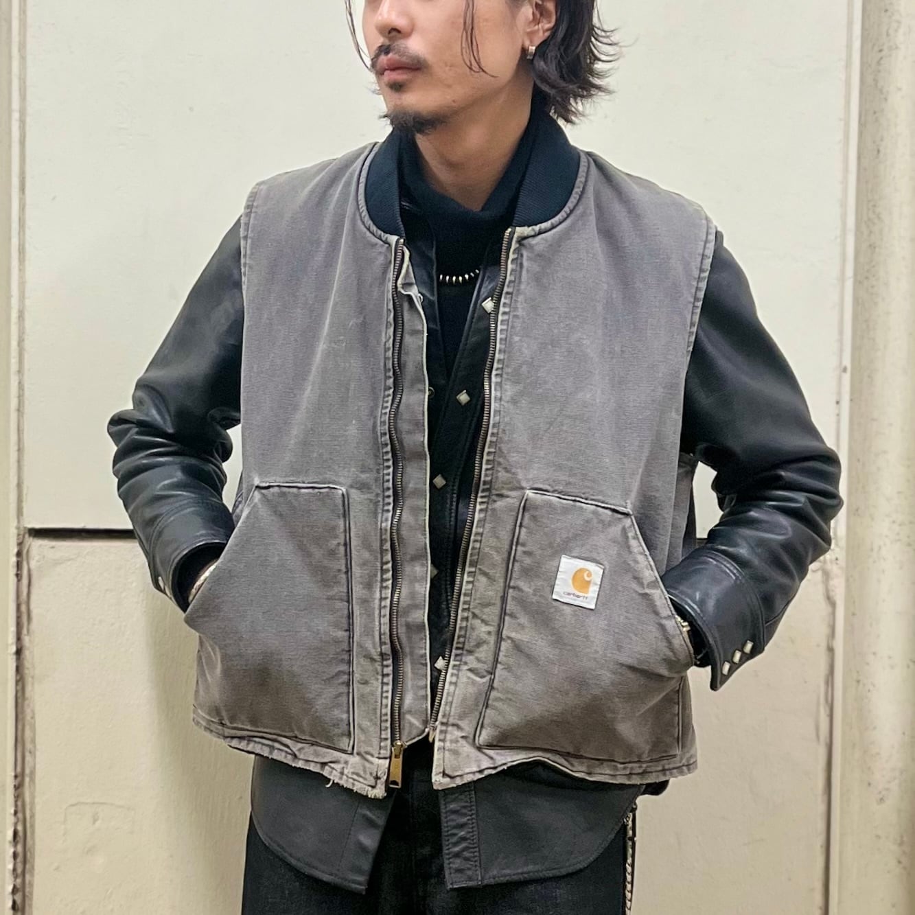 フェード◎】90's~ Carhartt Duck Vest 