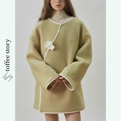 淡光に咲く白花の余韻：ショートボアコート《XU0273》