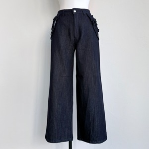 残り1点！〈SELECT〉ポケットフリルラメデニムパンツ 150070