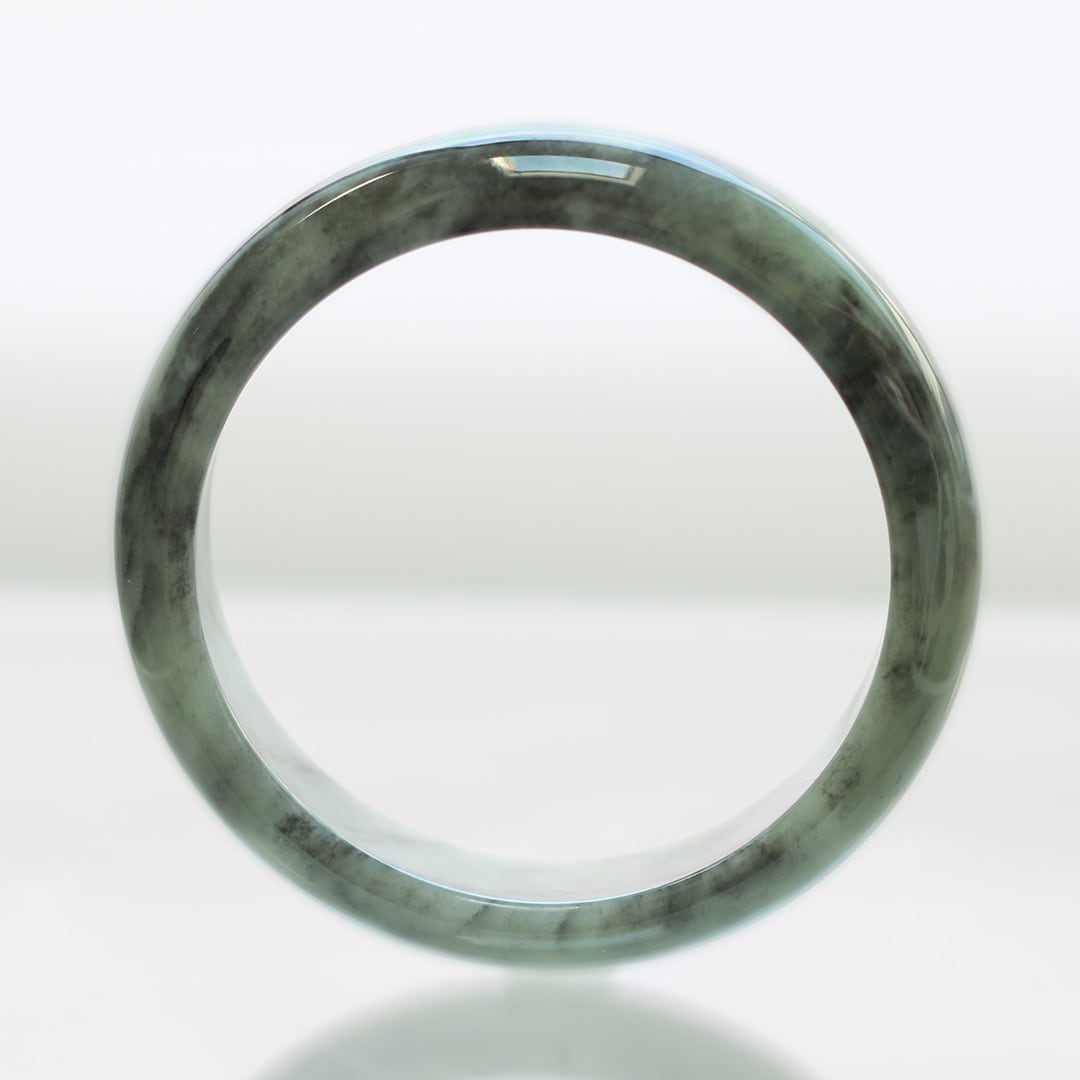 糯種翡翠バングル 天然本翡翠バングル 糯氷種 内径57.3mm 重さ407.5ct