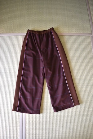 RehersalL check side line pants / Burgundy