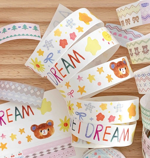 新作☆ LAC85｜Lacreme 奶油派【观星 2】マスキングテープ  特殊インク 剥離紙付