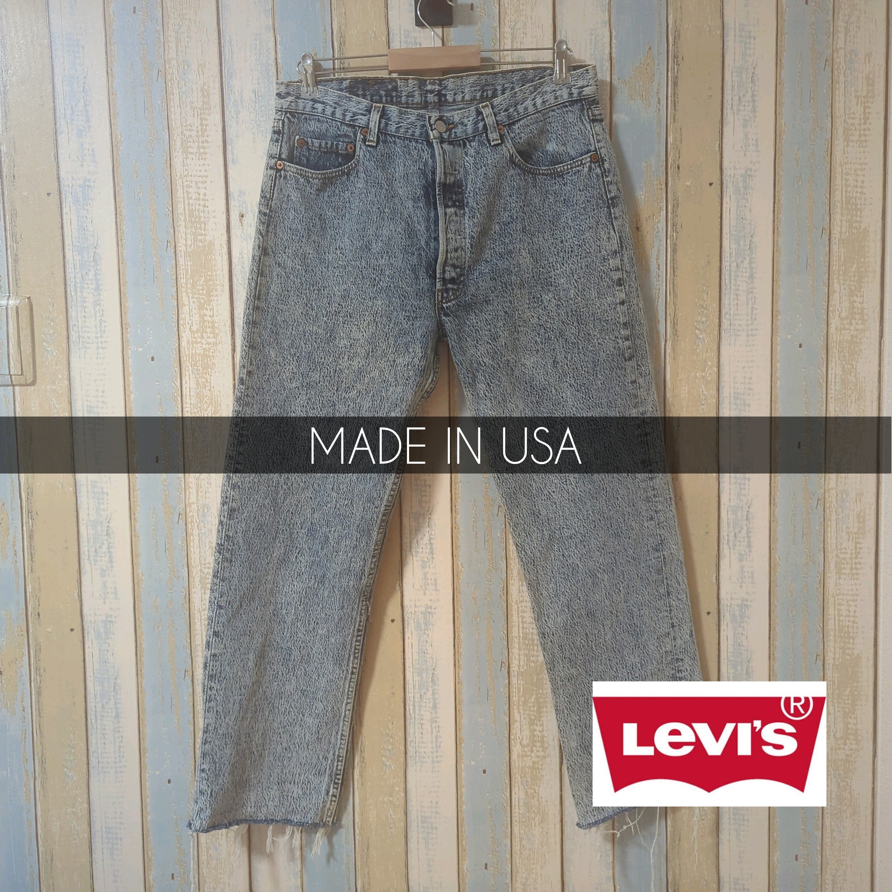 80sヴィンテージ Levi's505リペアデニムストレートデニム ライトブルー 中古・古着通販】LEVI'S 505 (リーバイス505) 90'sストレートデニム