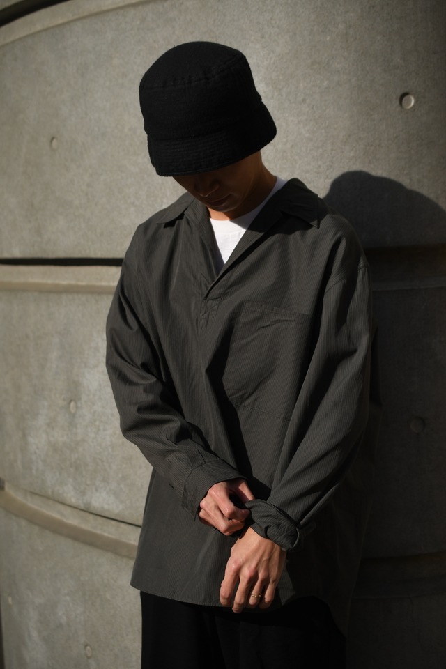 KAPTAIN SUNSHINE / Pullover Shirt Stripe (INK BLACK)