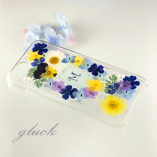 【ほぼ全機種対応スマホケース❁】押し花スマホケース NO.674 押し花＆レジン iPhone8以降全機種/Xperia/AQUOS/Galaxy他