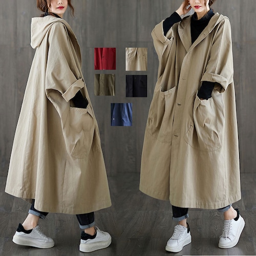 長袖 アウター コート レディースファッション スプリングコート 軽量 体型カバー レディース ロング丈