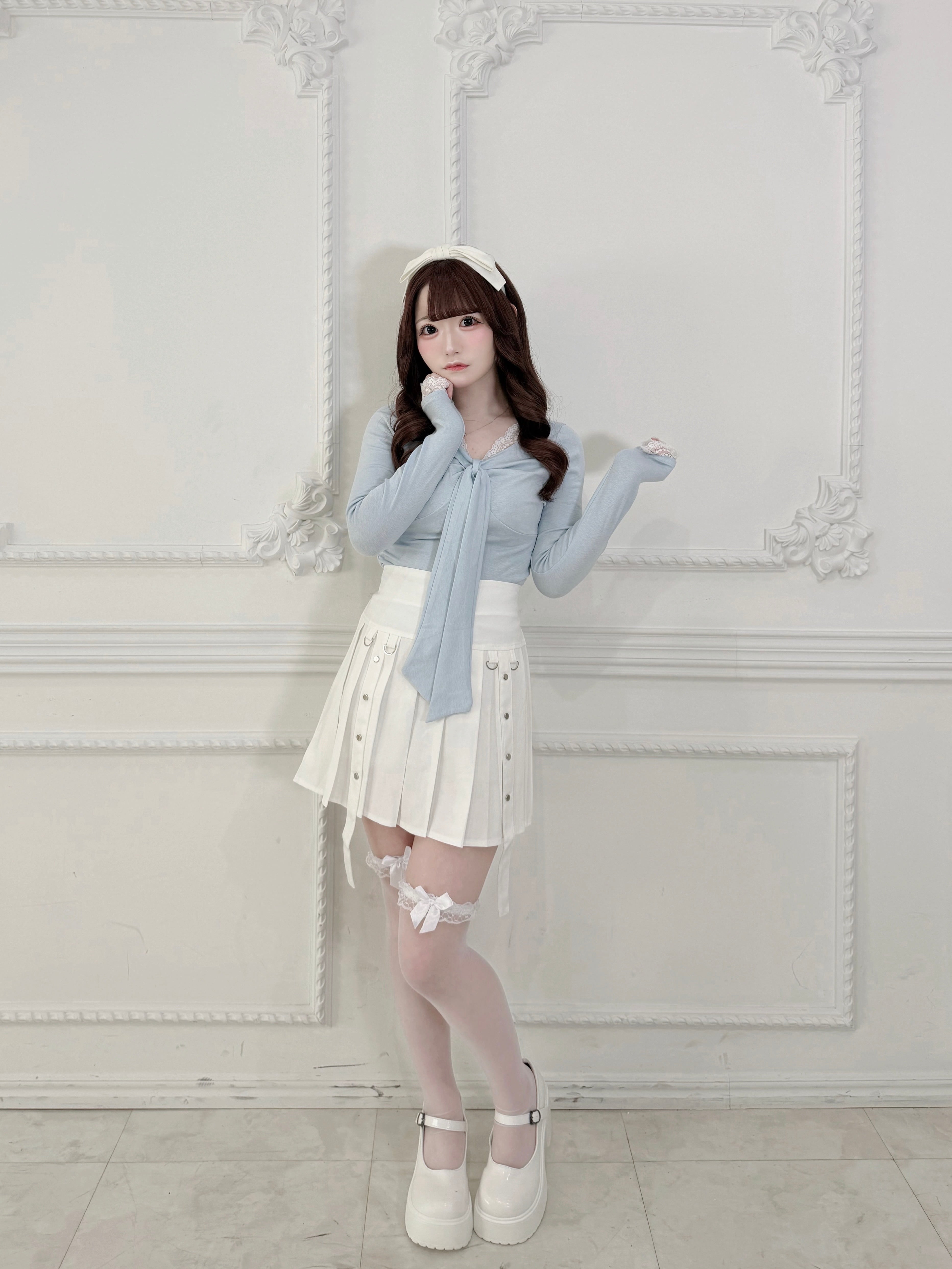 【LAST2】bitter belt pleats skirt