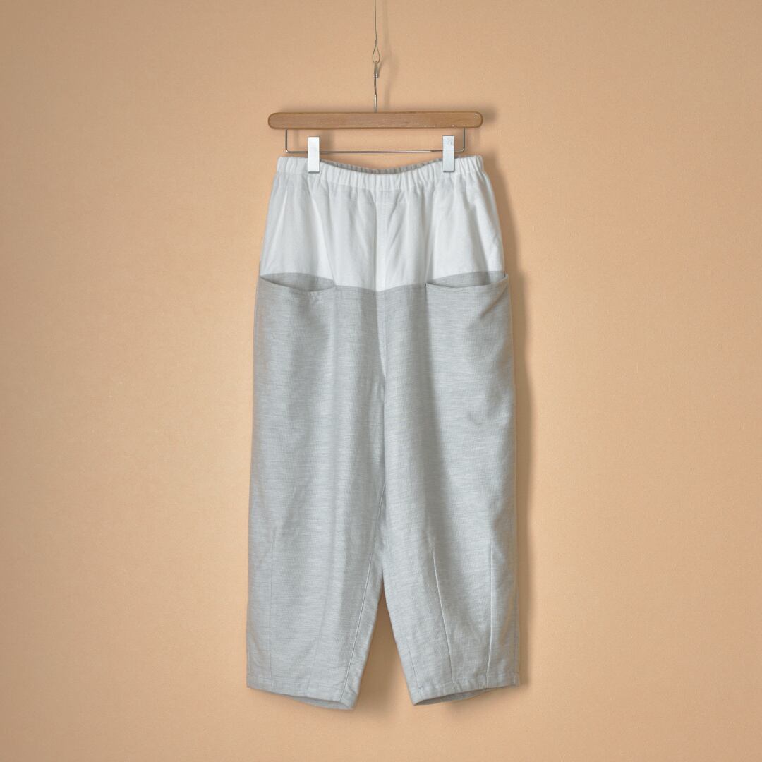 prit プリット ネルxボビーネル切替ダーツポケットコクーンパンツ・シロ