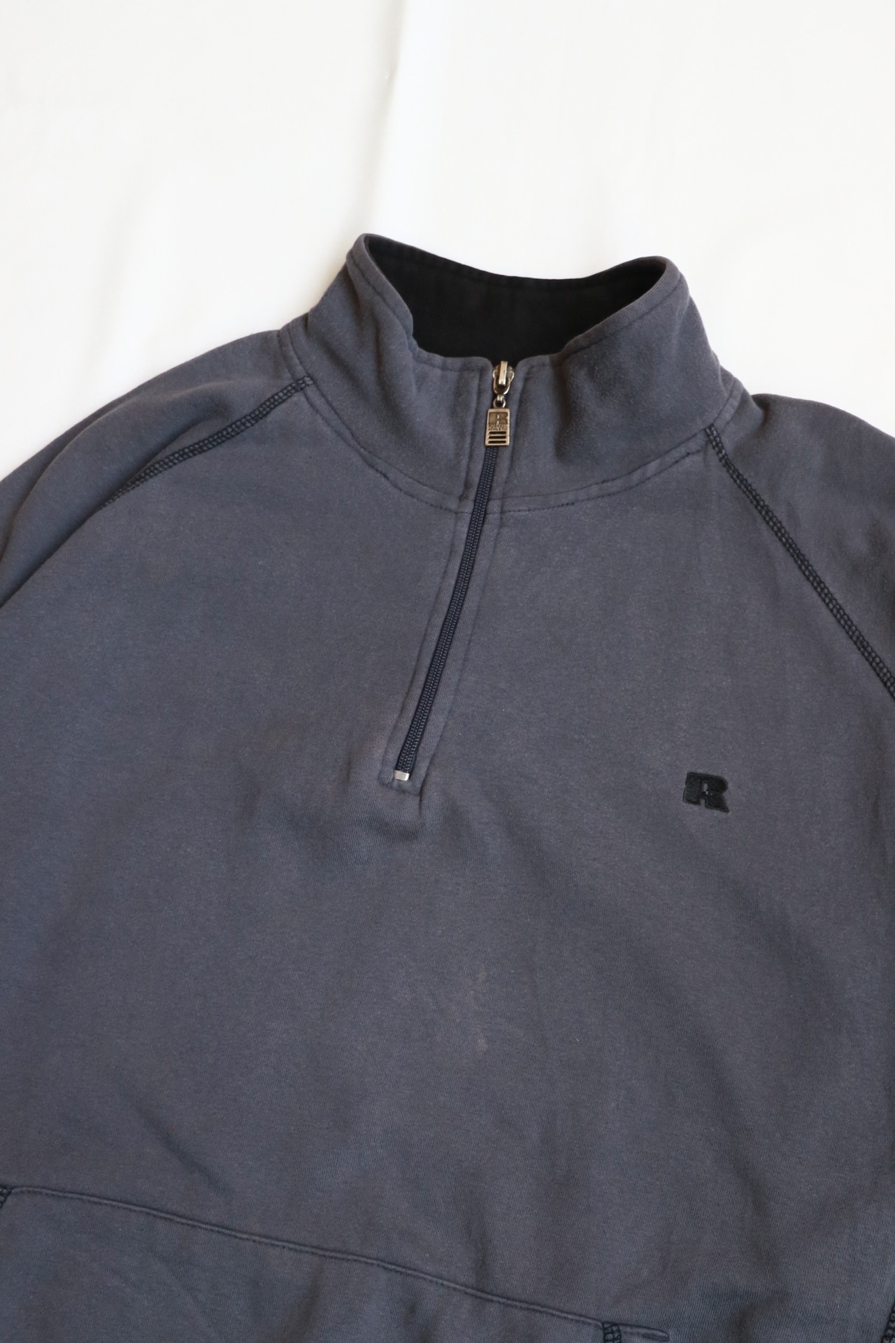 Russell Athletic gray half zip sweater