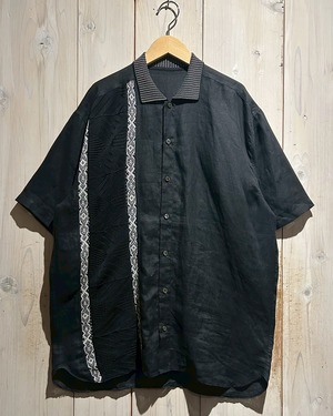 【a.k.a.C.a.k.a vintage】Knit Switching Vintage Loose S/S Shirt