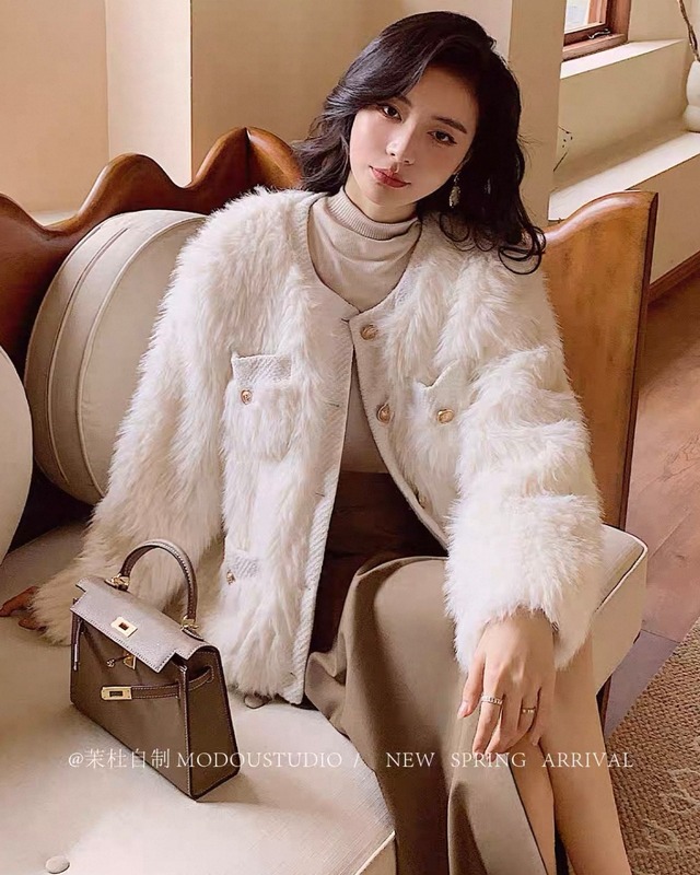 ノーカラー ファージャケット