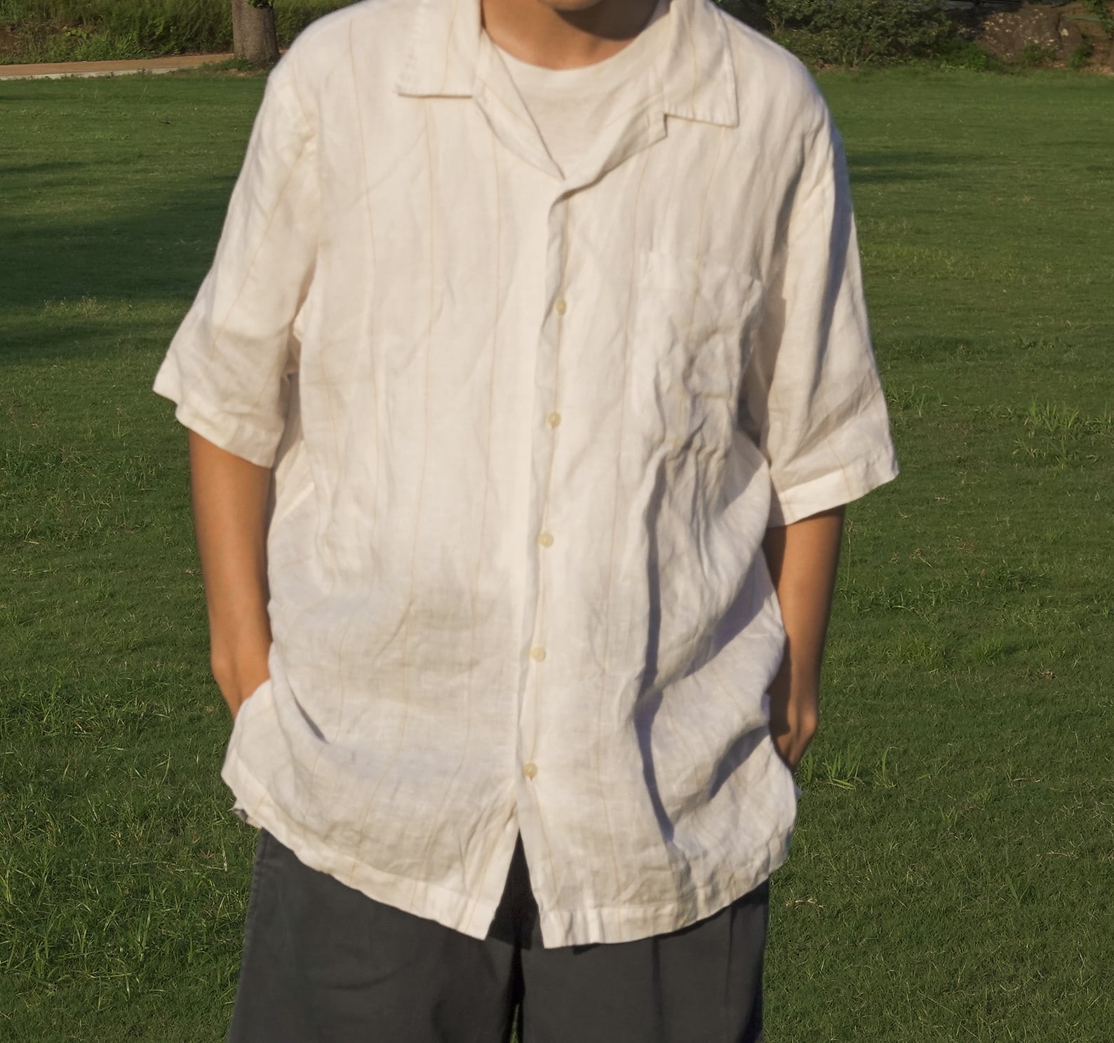 90’s POLO GOLF linen shirt CRAYTON 1990's POLO GOLF linen open collar shirt CRAYTON | Anlien