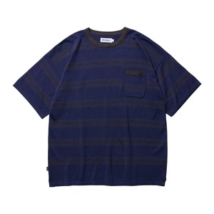 【EVISEN】MODAL BORDER KNIT T-SHIRT - NAVY