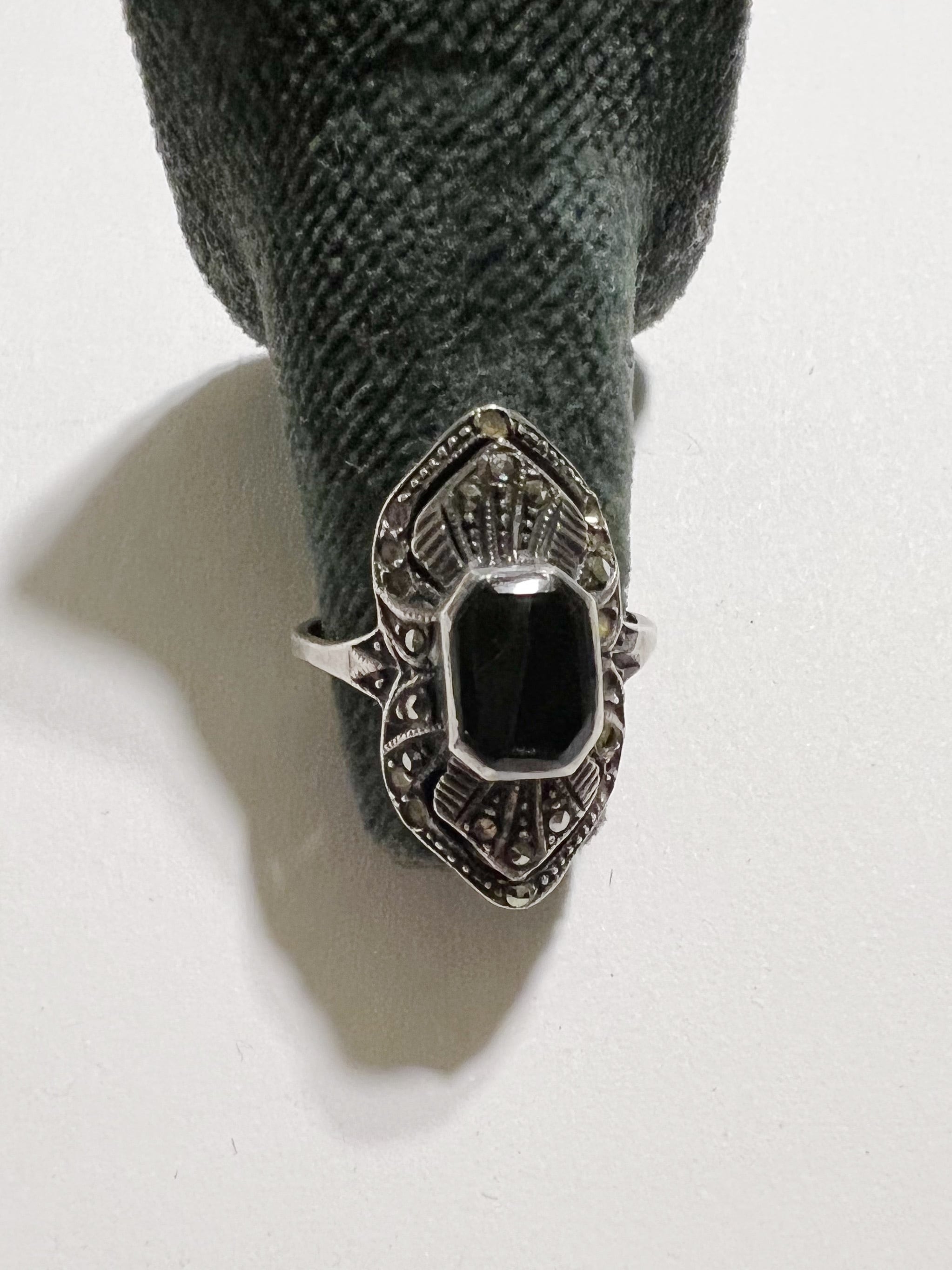 【11号】Vintage 925 silver × onix ring ( ヴィンテージ シルバー 