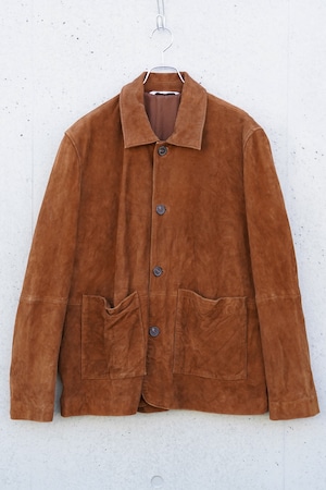 ZARA Goat Suede Leather Jacket / Brown / XL / Made in Pakistan