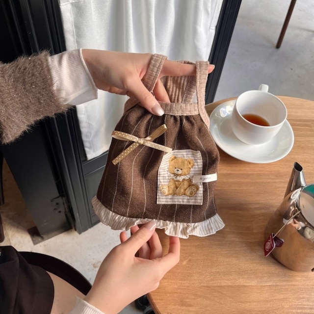 【予約】[Hi yeboo] wool bear sleeveless (brown)