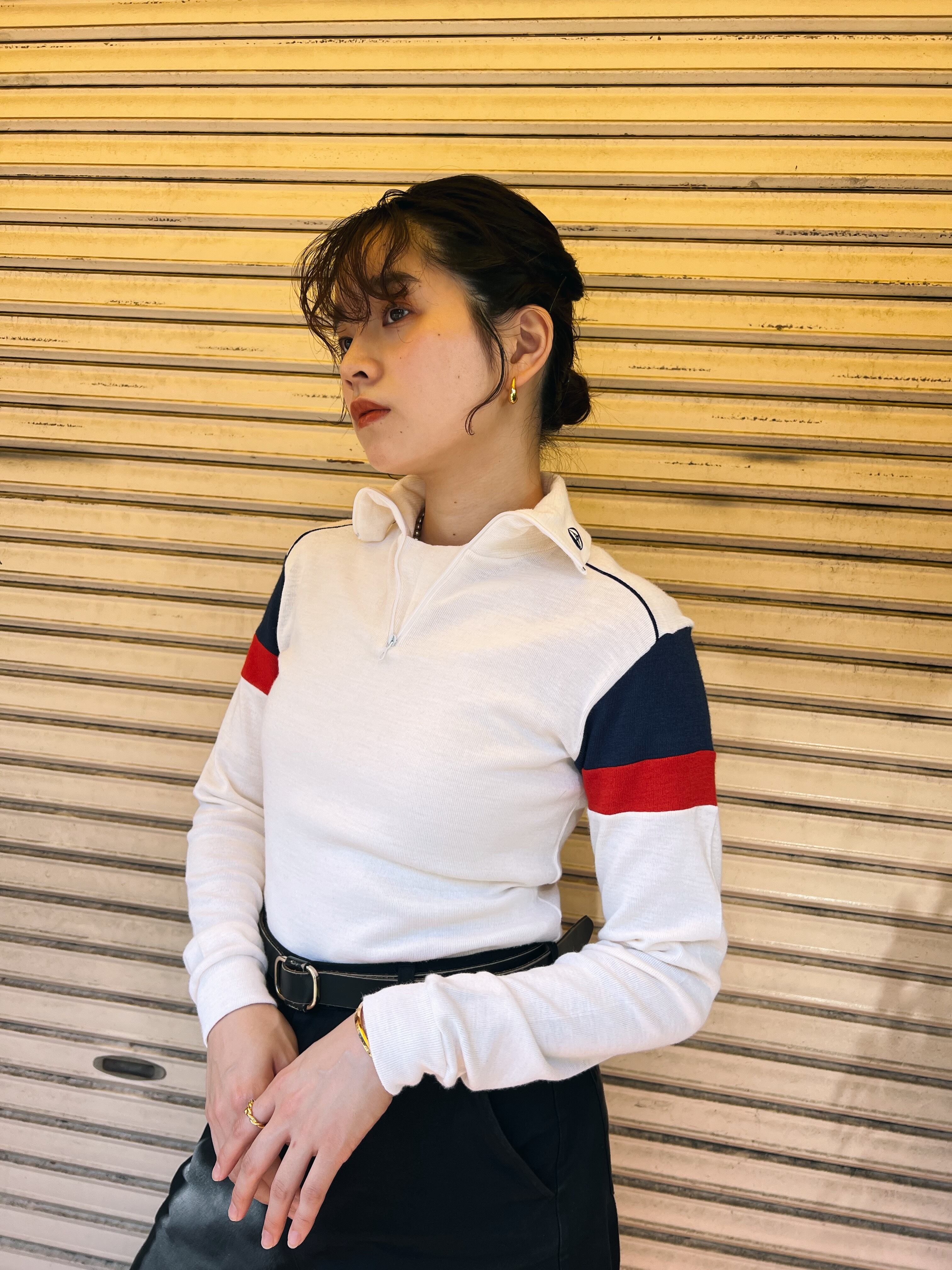 (KN417)90‘s half zip knit made in NORWAY