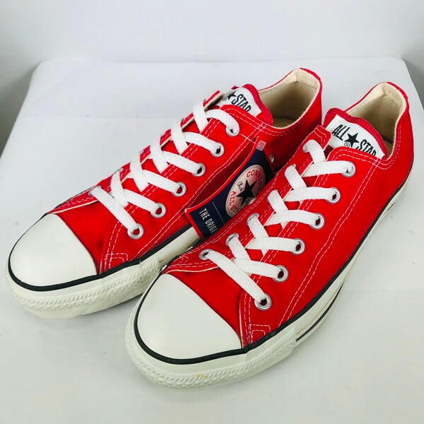 90's CONVERSE コンバース ALL STAR LOW オールスターロー キャンバススニーカー RED レッド 赤 デッドストック NOS  US8 USA製 希少 ヴィンテージ | agito vintage powered by BASE