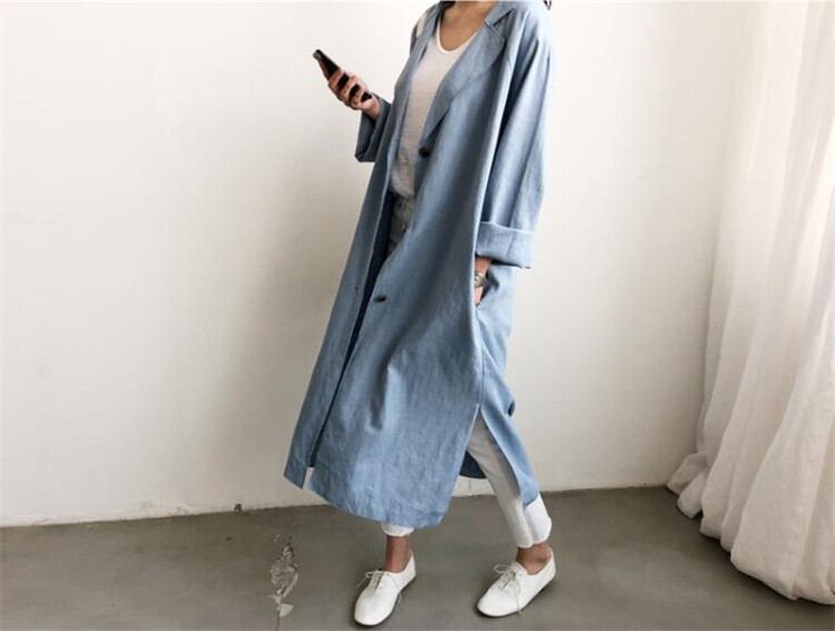 早い者勝ち カーディガン 中・長セクション 薄い カジュアル ウインドブレーカー コート