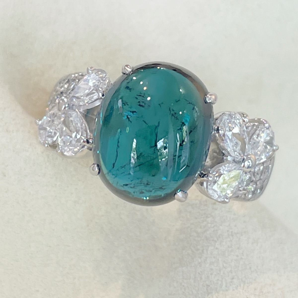 ✨希少✨大粒❣️インディゴライトトルマリン！ダイヤ Pt900 リング 