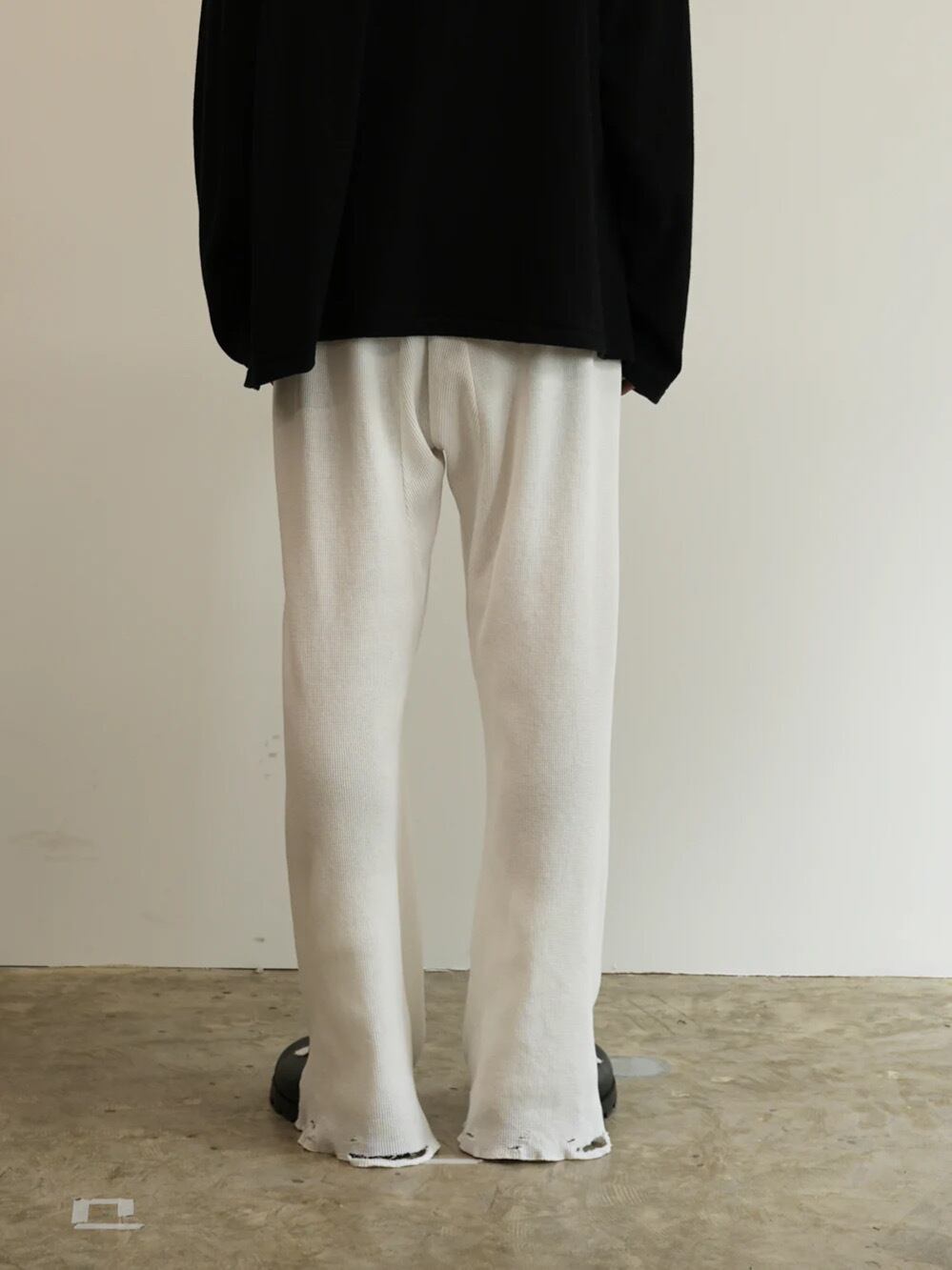 24AW】ANCELLM DAMAGE WAFFLE EASY PANTS (WHITE) ANC-PT56 24AW】ANCELLM DAMAGE WAFFLE EASY PANTS (WHITE) ANC-PT56