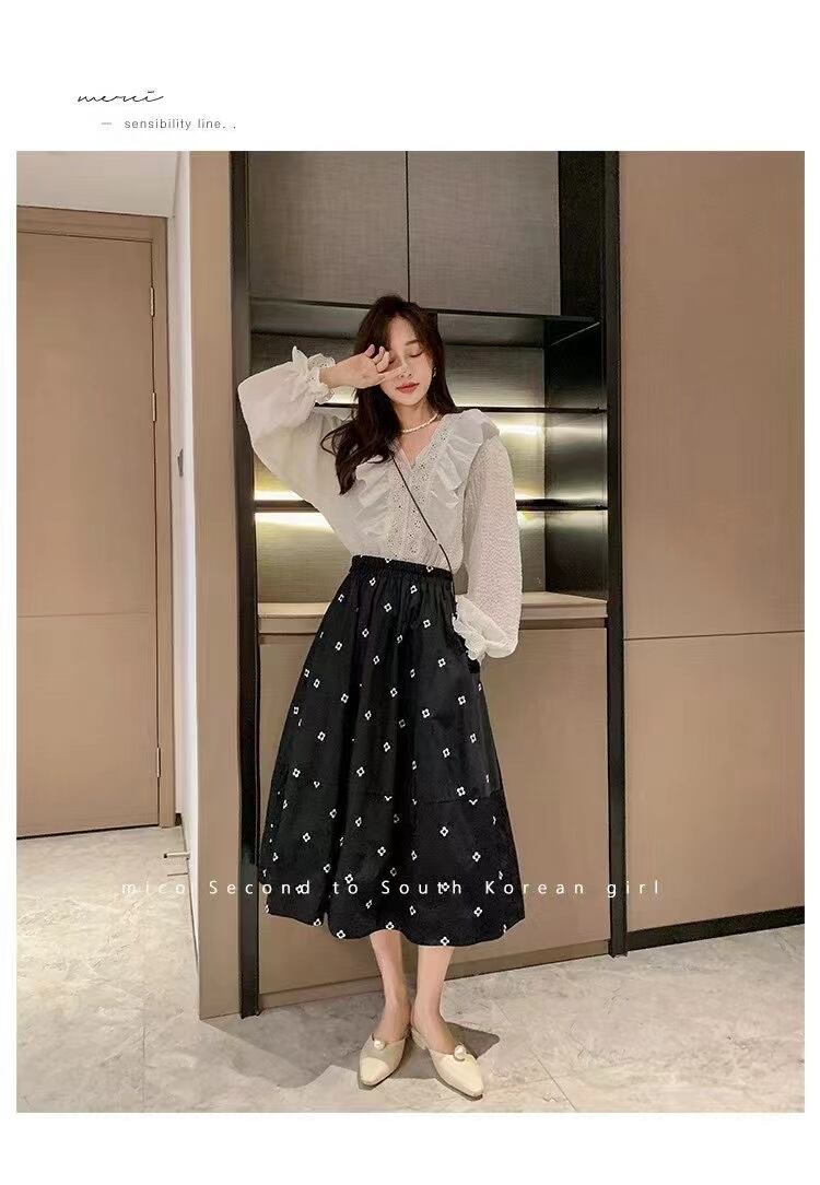 ミモレ丈シンプル柄スカート　AJ11394-5010