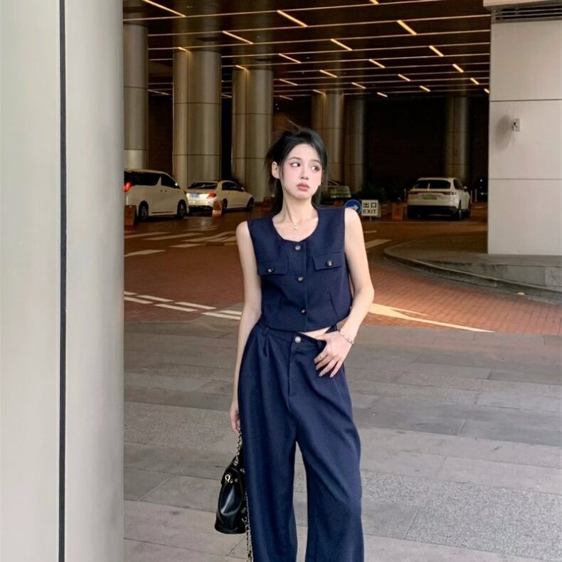 セットアップ ベスト タンクトップ ジャケット ノースリーブ ボタン